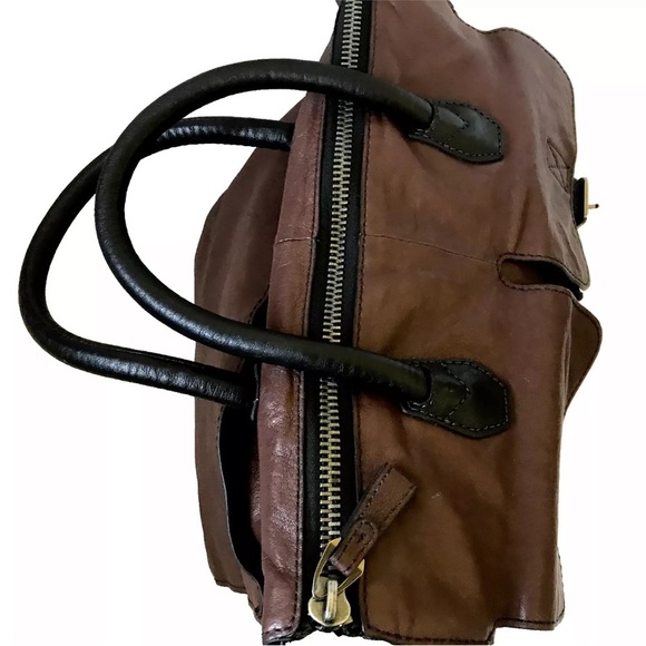 A.toy Geordon Handbag Italian lambskin Leather Tote & Pouch Brown Discontinued - Picture 14 of 15